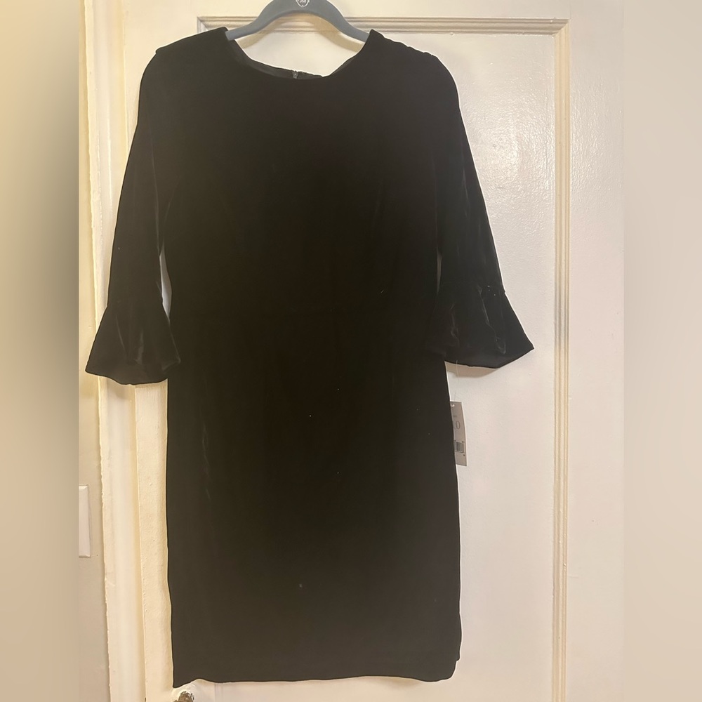 NWT Black velvet Donna Morgan, Anthropologie dress, size 10